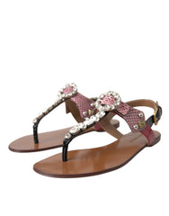 Dolce & Gabbana Multicolor Crystal Sandals Flip Flops Shoes -   -  Dolce & Gabbana.