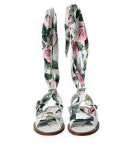 Dolce & Gabbana Multicolor Floral Print Ankle Wrap Sandals Shoes -   -  Dolce & Gabbana.