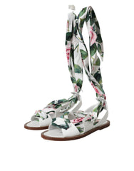 Dolce & Gabbana Multicolor Floral Print Ankle Wrap Sandals Shoes -   -  Dolce & Gabbana.