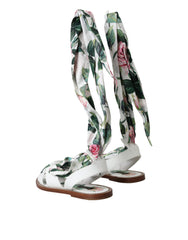 Dolce & Gabbana Multicolor Floral Print Ankle Wrap Sandals Shoes -   -  Dolce & Gabbana.