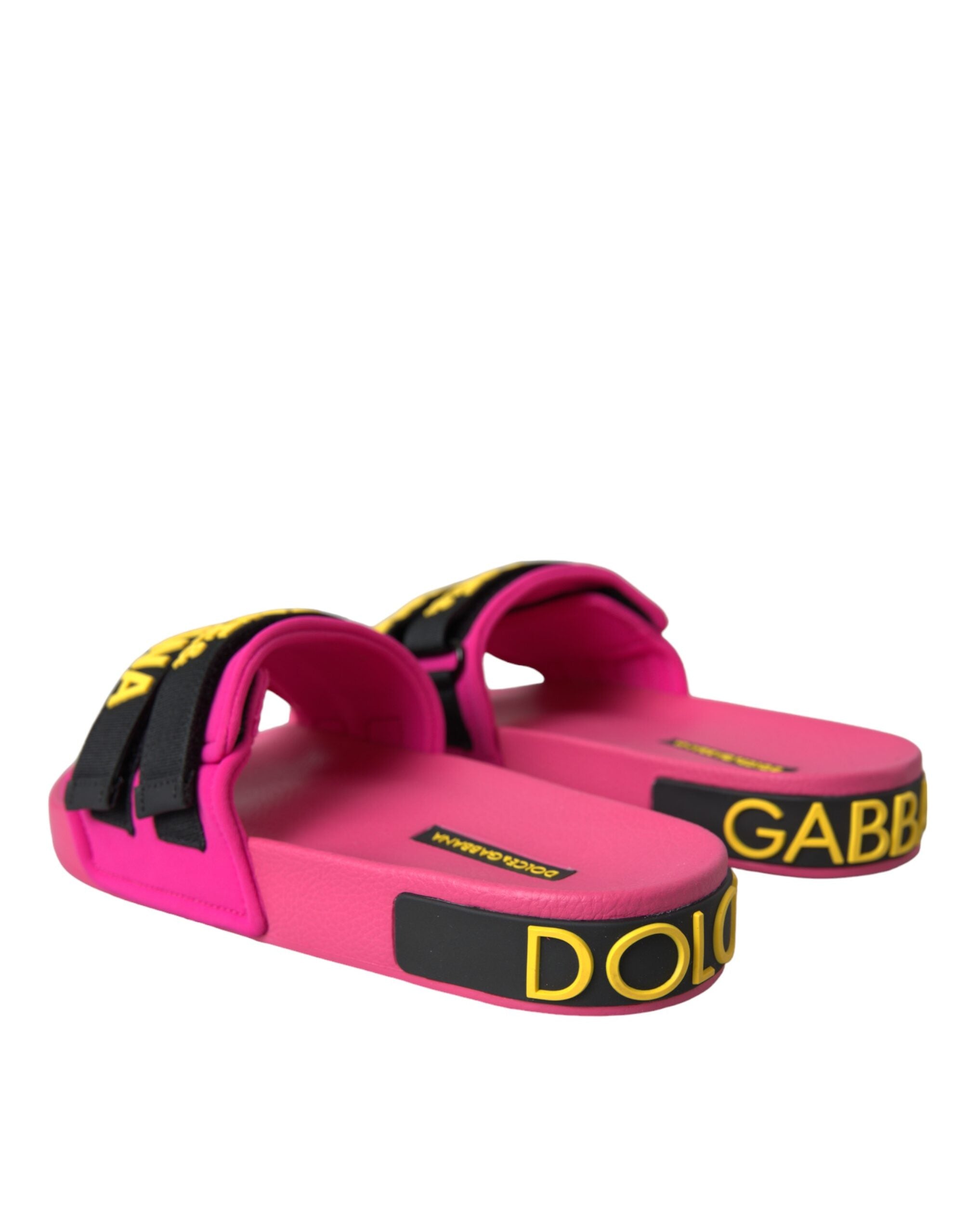 Dolce & Gabbana Pink Black Logo Beachwear Flats Sandals Shoes -   -  Dolce & Gabbana. Dolce & Gabbana Pink Black Logo Beachwear Flats Sandals Shoes -   -  Dolce & Gabbana.