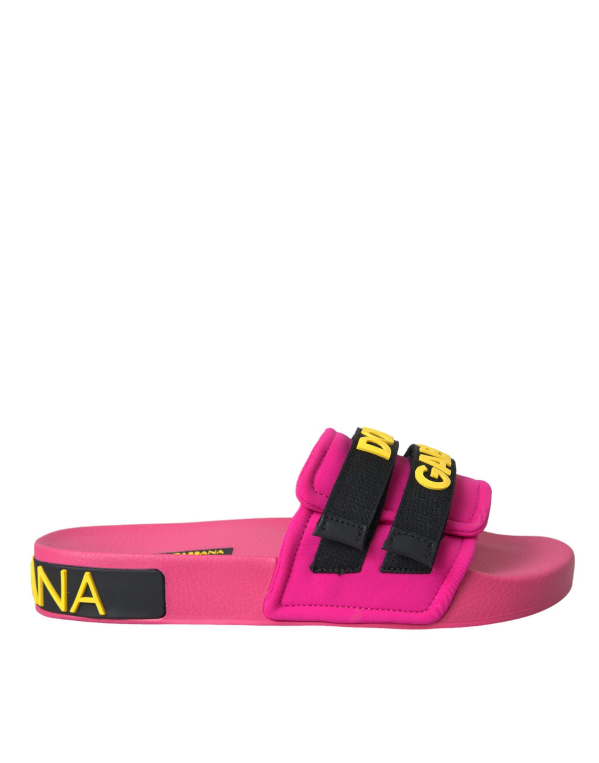 Dolce & Gabbana Pink Black Logo Beachwear Flats Sandals Shoes -   -  Dolce & Gabbana.