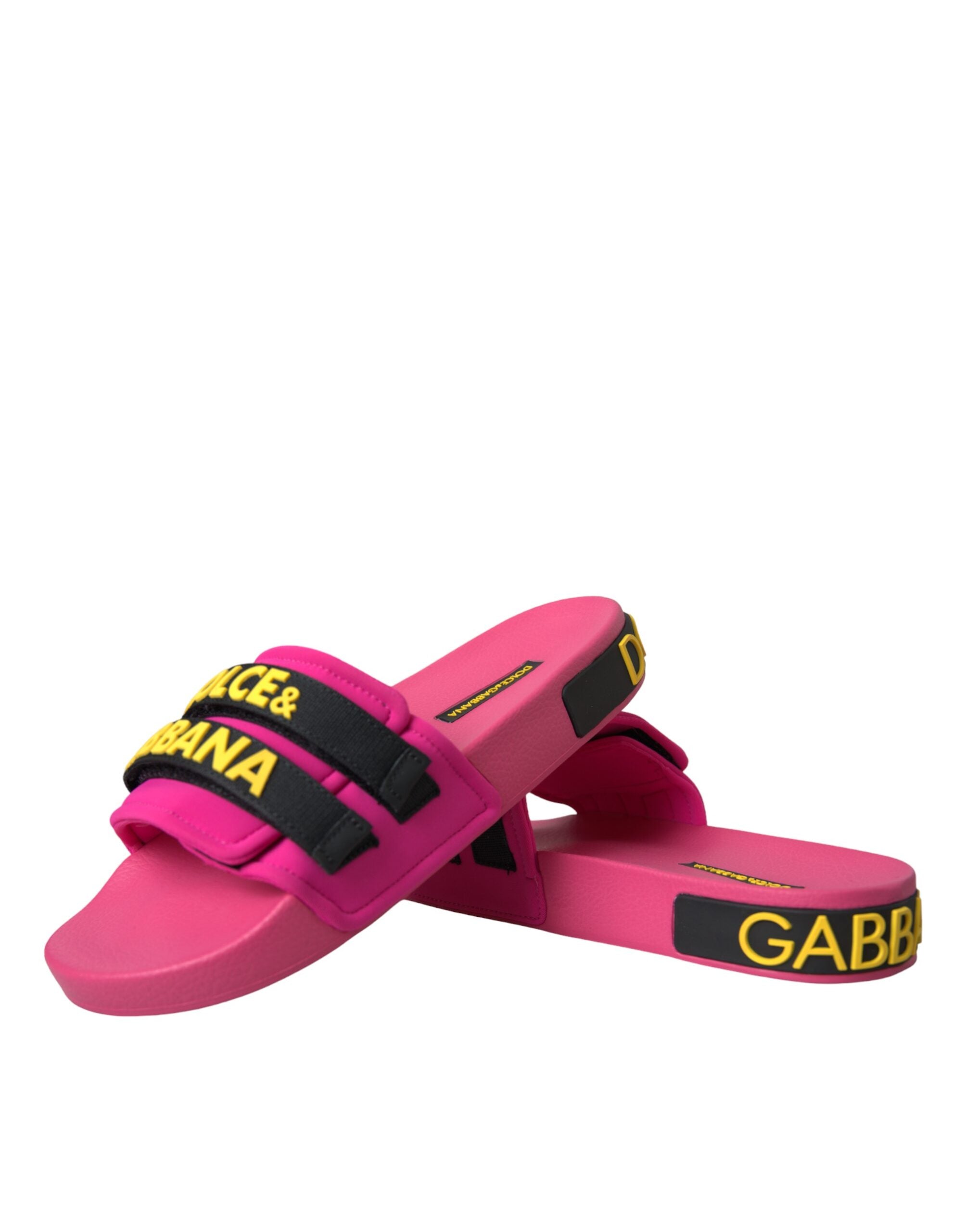 Dolce & Gabbana Pink Black Logo Beachwear Flats Sandals Shoes -   -  Dolce & Gabbana. Dolce & Gabbana Pink Black Logo Beachwear Flats Sandals Shoes -   -  Dolce & Gabbana.