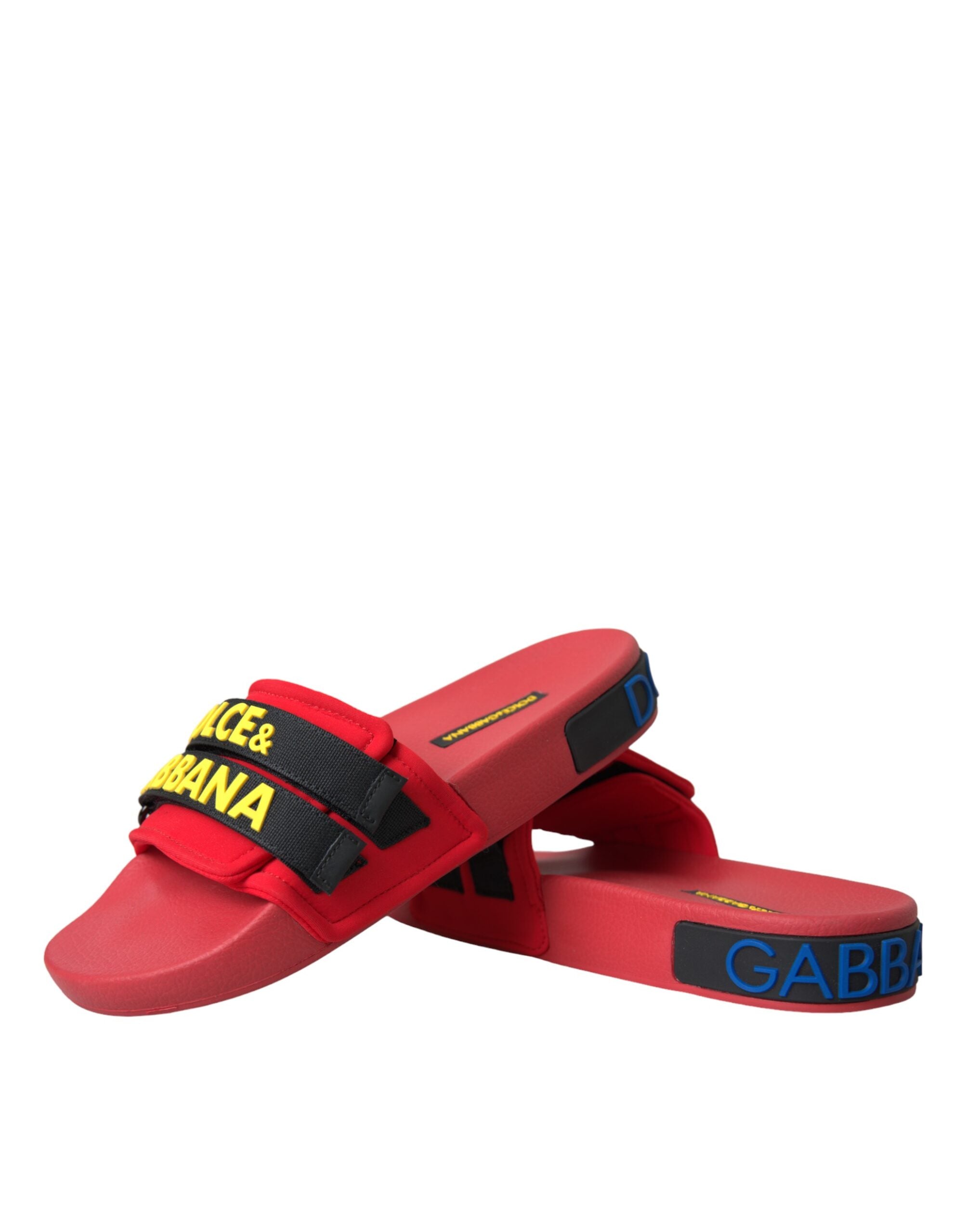 Dolce & Gabbana Red Black Logo Beachwear Flats Sandals Shoes -   -  Dolce & Gabbana. Dolce & Gabbana Red Black Logo Beachwear Flats Sandals Shoes -   -  Dolce & Gabbana.