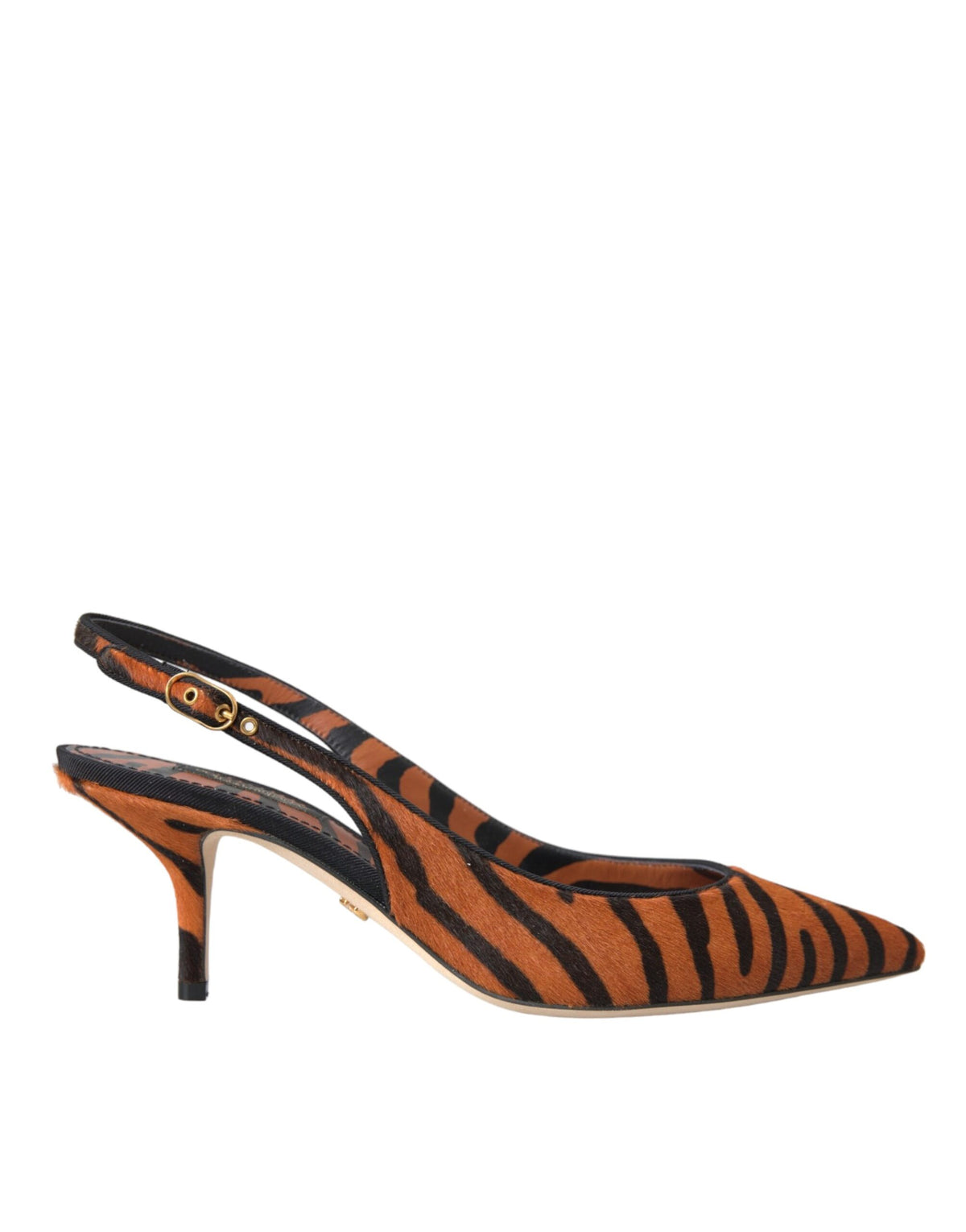 Dolce & Gabbana Black Orange Zebra Leather Slingbacks Shoes -   -  Dolce & Gabbana.