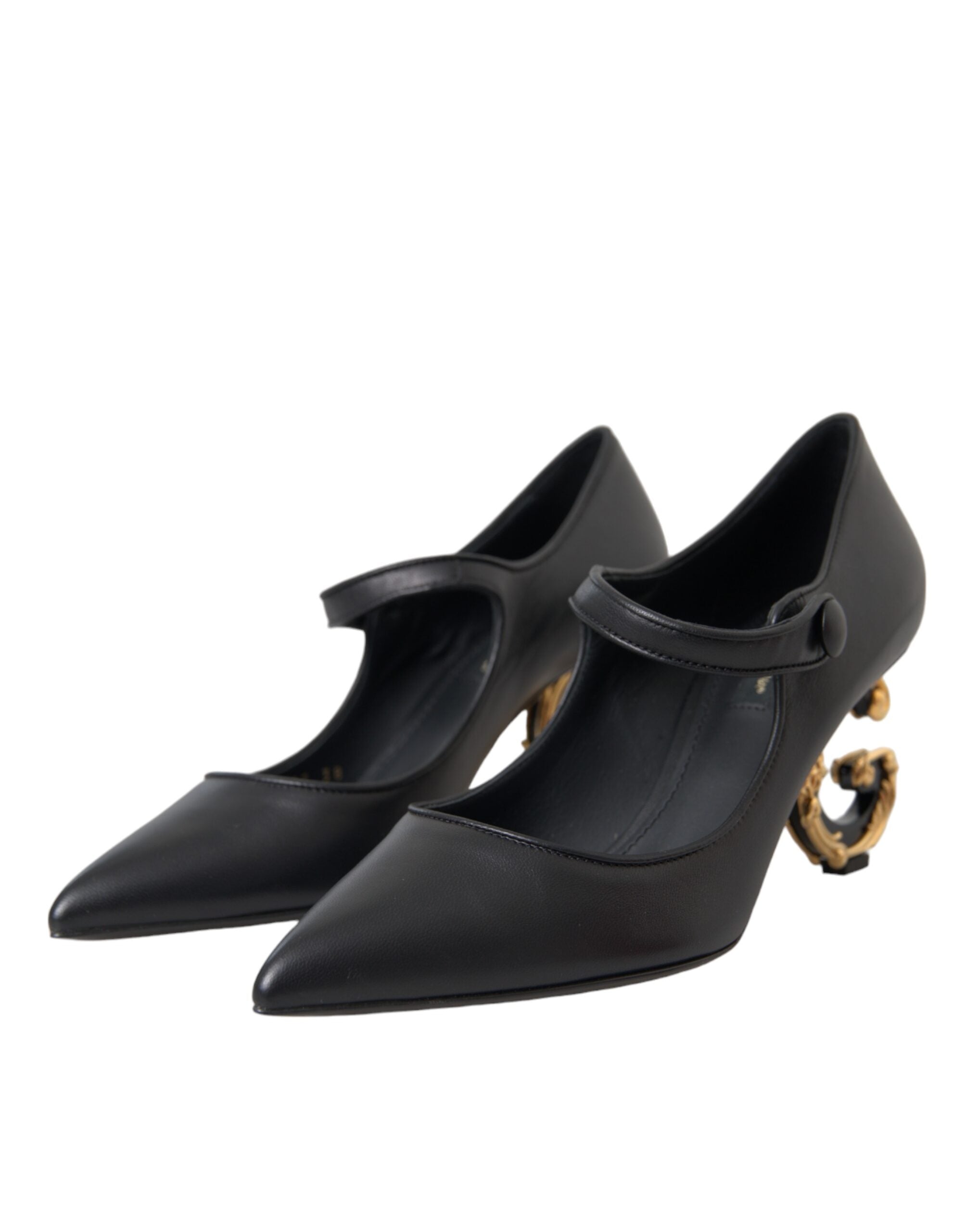 Dolce & Gabbana Black Leather Logo Heels Mary Janes Pumps Shoes -   -  Dolce & Gabbana. Dolce & Gabbana Black Leather Logo Heels Mary Janes Pumps Shoes -   -  Dolce & Gabbana.