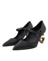 Dolce & Gabbana Black Leather Logo Heels Mary Janes Pumps Shoes -   -  Dolce & Gabbana.