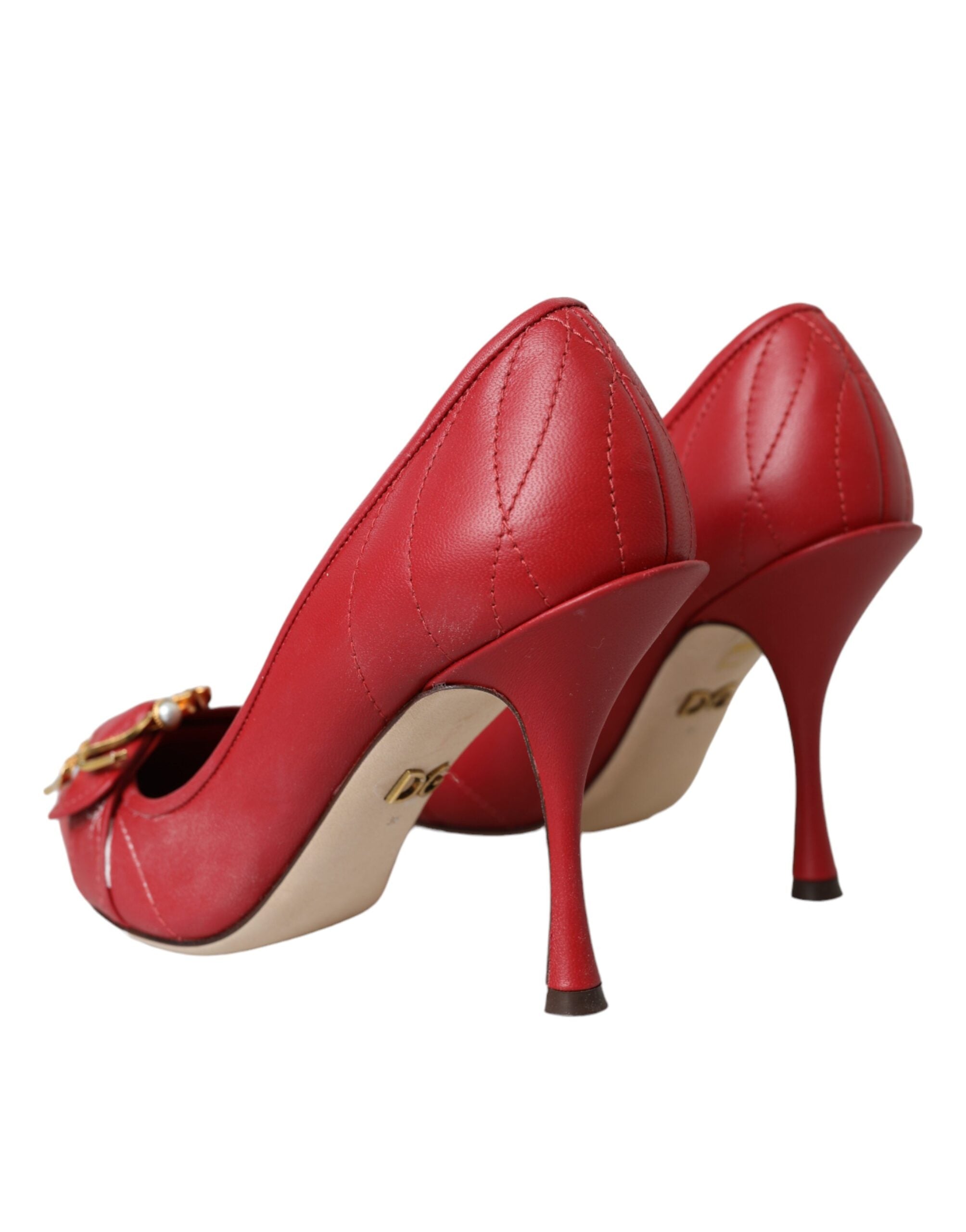 Dolce & Gabbana Red Devotion Leather Heels Pumps Shoes -   -  Dolce & Gabbana. Dolce & Gabbana Red Devotion Leather Heels Pumps Shoes -   -  Dolce & Gabbana.