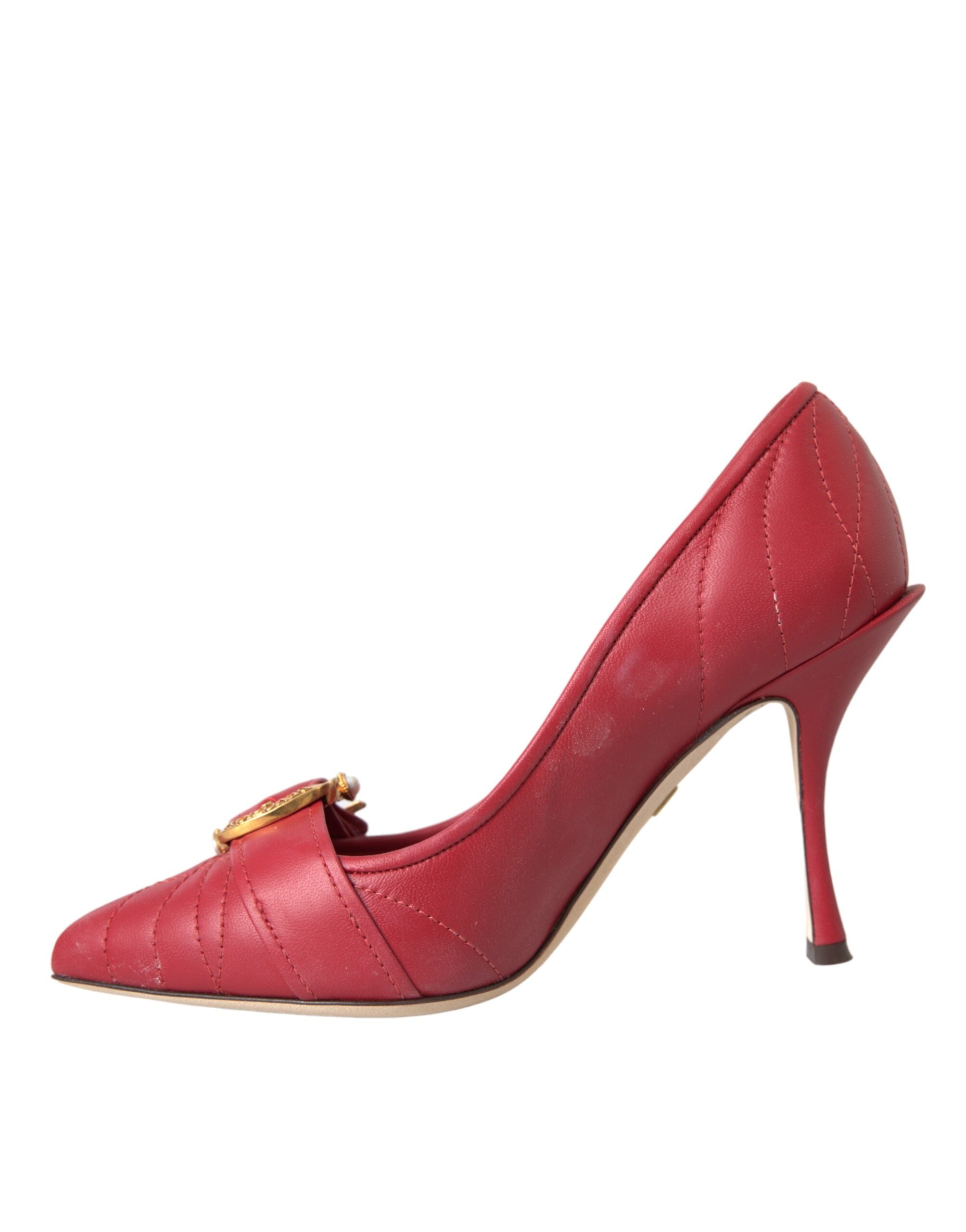 Dolce & Gabbana Red Devotion Leather Heels Pumps Shoes -   -  Dolce & Gabbana. Dolce & Gabbana Red Devotion Leather Heels Pumps Shoes -   -  Dolce & Gabbana.