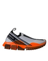 Dolce & Gabbana Black White Orange Slip On Sorrento Sneakers Shoes -   -  Dolce & Gabbana.