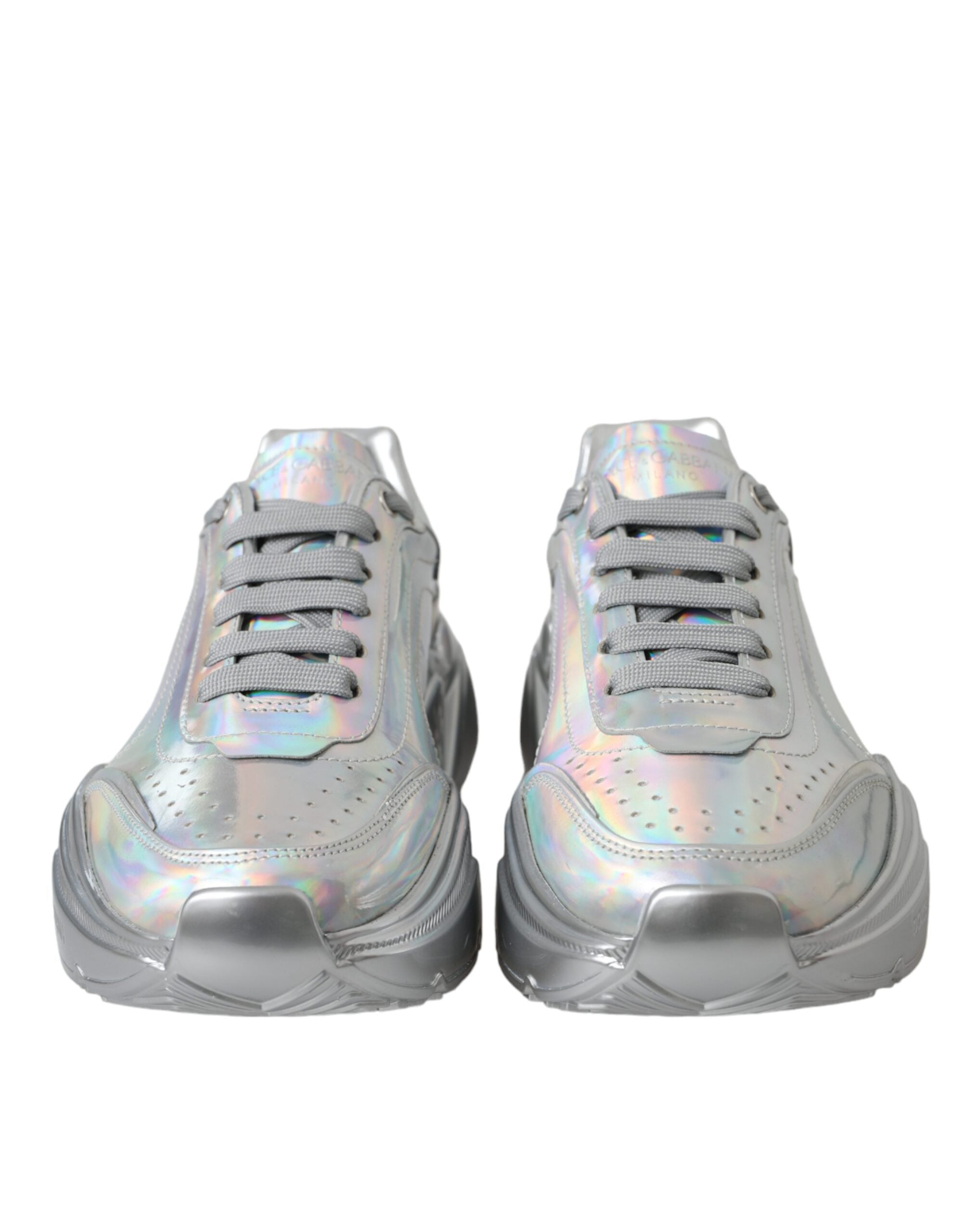 Dolce & Gabbana Silver Iridescent DAYMASTER Leather Sneakers Shoes -   -  Dolce & Gabbana. Dolce & Gabbana Silver Iridescent DAYMASTER Leather Sneakers Shoes -   -  Dolce & Gabbana.