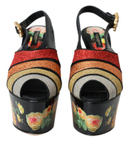 Dolce & Gabbana Multicolor Floral Crystal Platform Sandals Shoes -   -  Dolce & Gabbana.