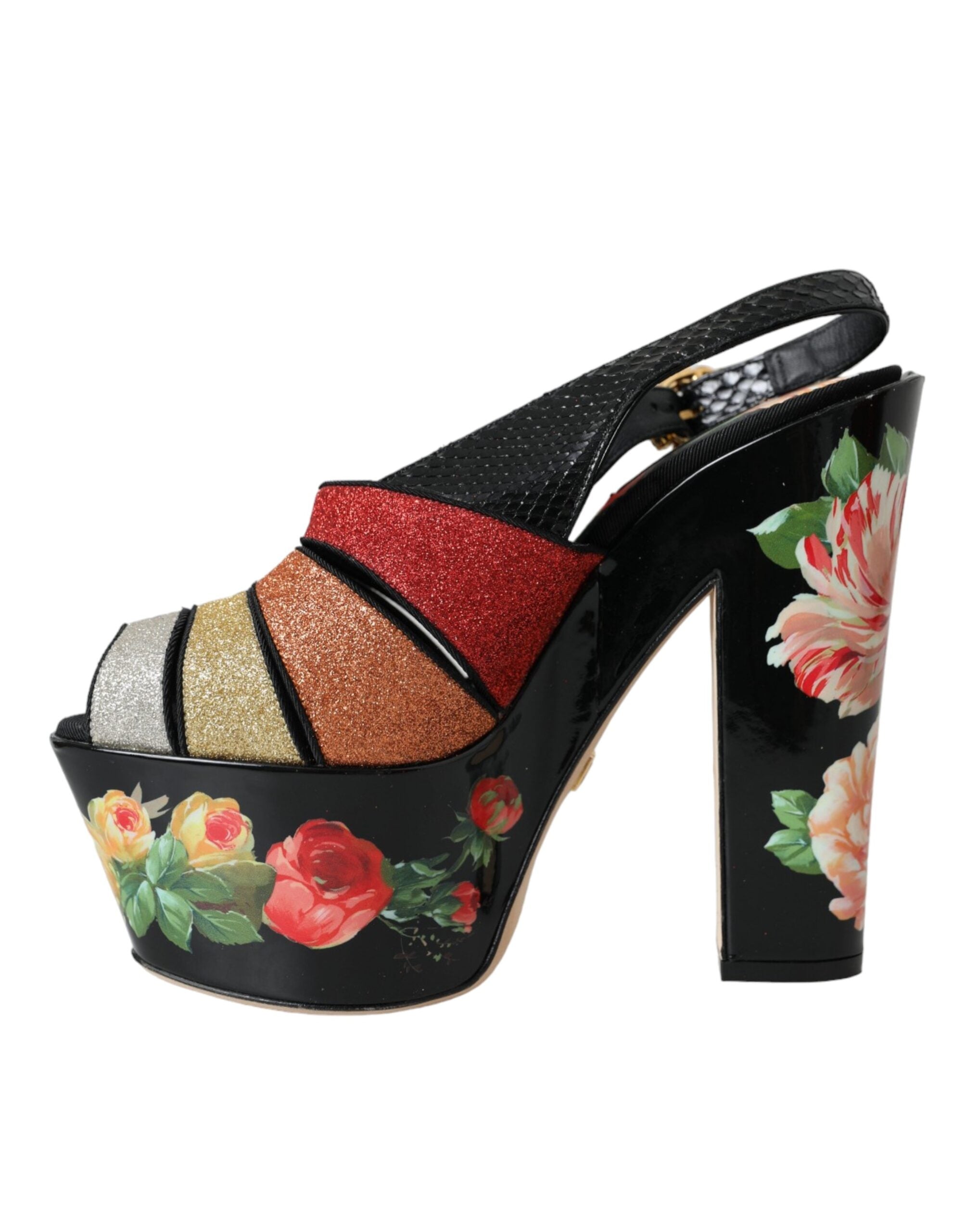 Dolce & Gabbana Multicolor Floral Crystal Platform Sandals Shoes -   -  Dolce & Gabbana. Dolce & Gabbana Multicolor Floral Crystal Platform Sandals Shoes -   -  Dolce & Gabbana.