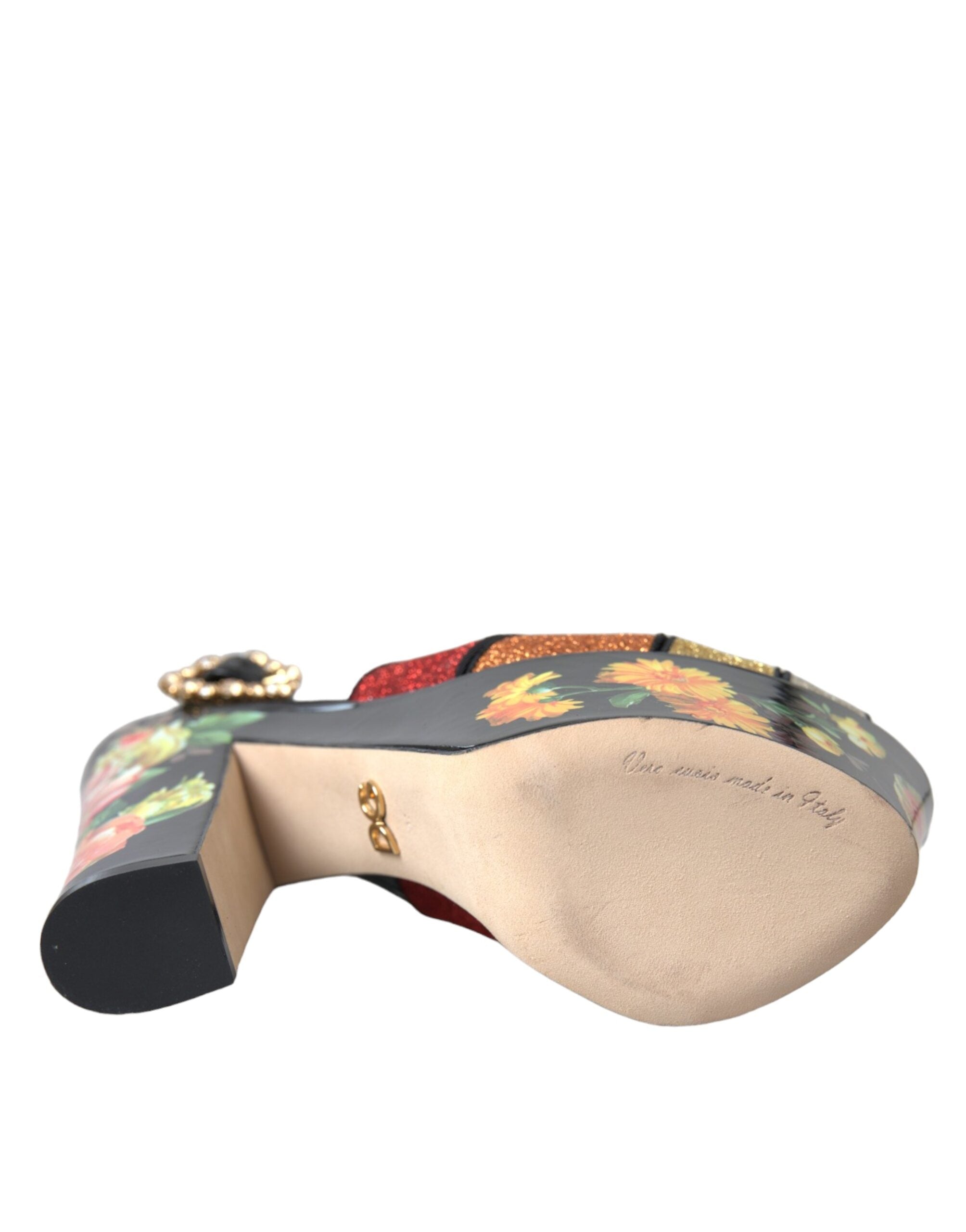 Dolce & Gabbana Multicolor Floral Crystal Platform Sandals Shoes -   -  Dolce & Gabbana. Dolce & Gabbana Multicolor Floral Crystal Platform Sandals Shoes -   -  Dolce & Gabbana.