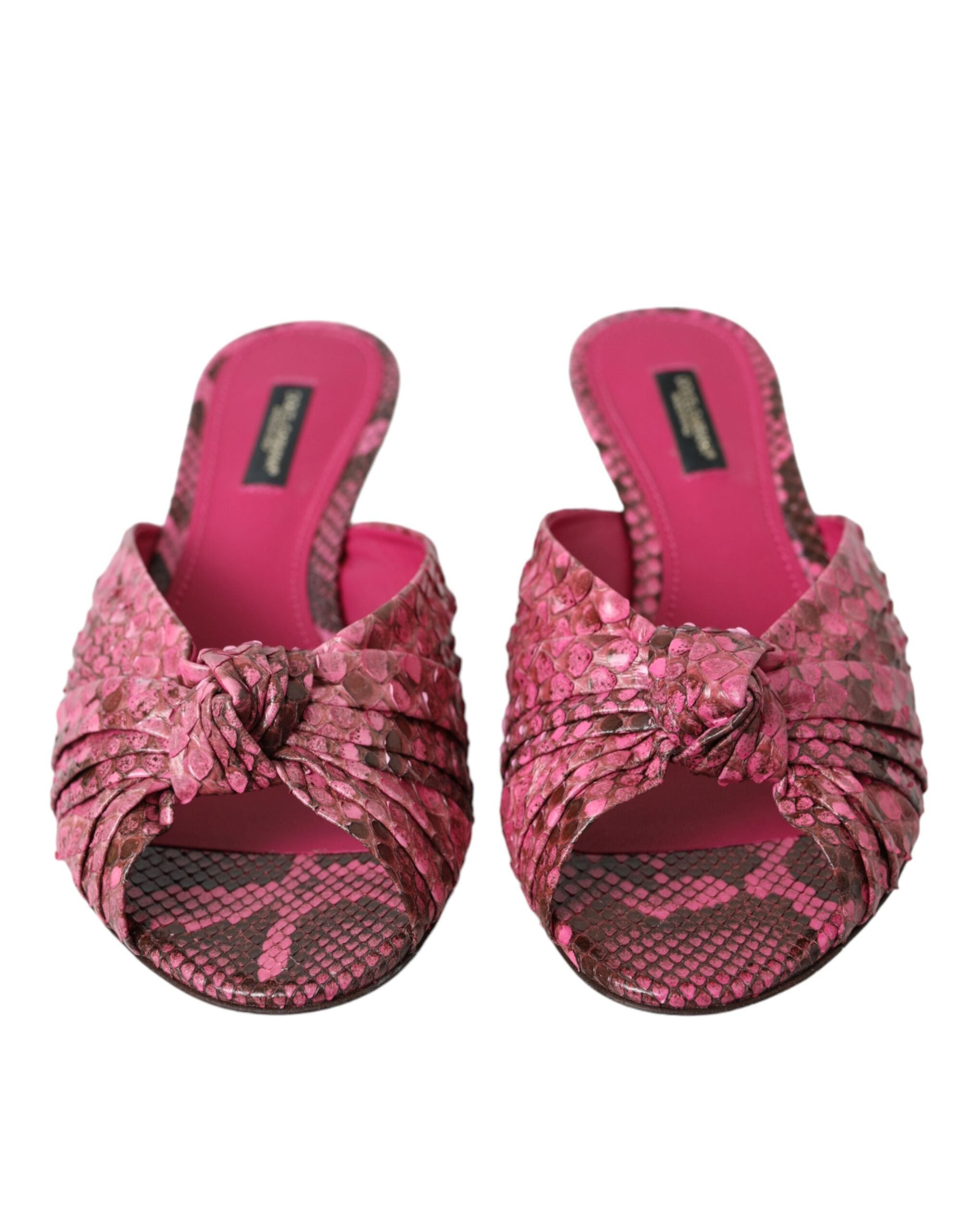 Dolce & Gabbana Pink Exotic Leather Kitten Heels Slides Shoes -   -  Dolce & Gabbana. Dolce & Gabbana Pink Exotic Leather Kitten Heels Slides Shoes -   -  Dolce & Gabbana.