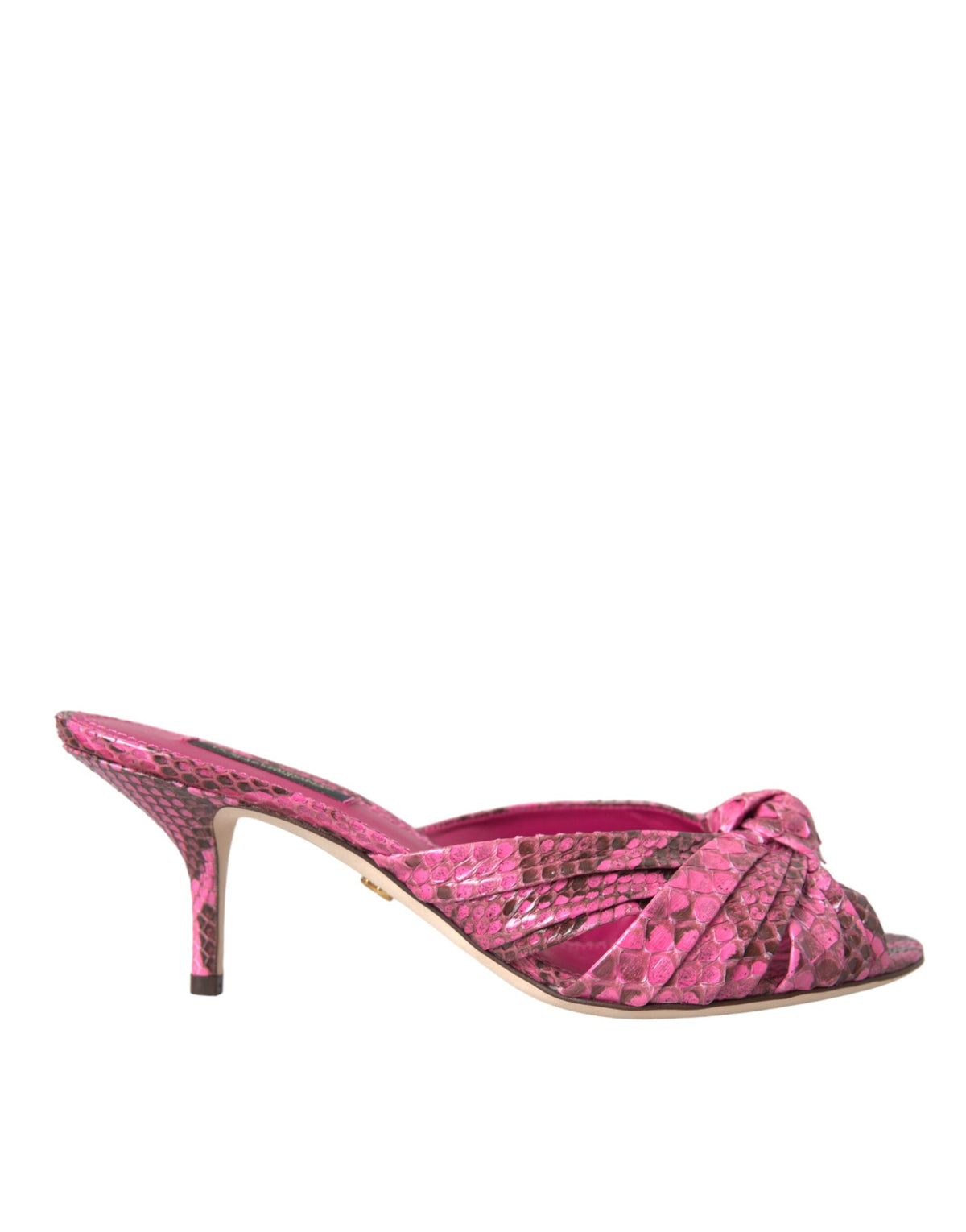 Dolce & Gabbana Pink Exotic Leather Kitten Heels Slides Shoes -   -  Dolce & Gabbana.