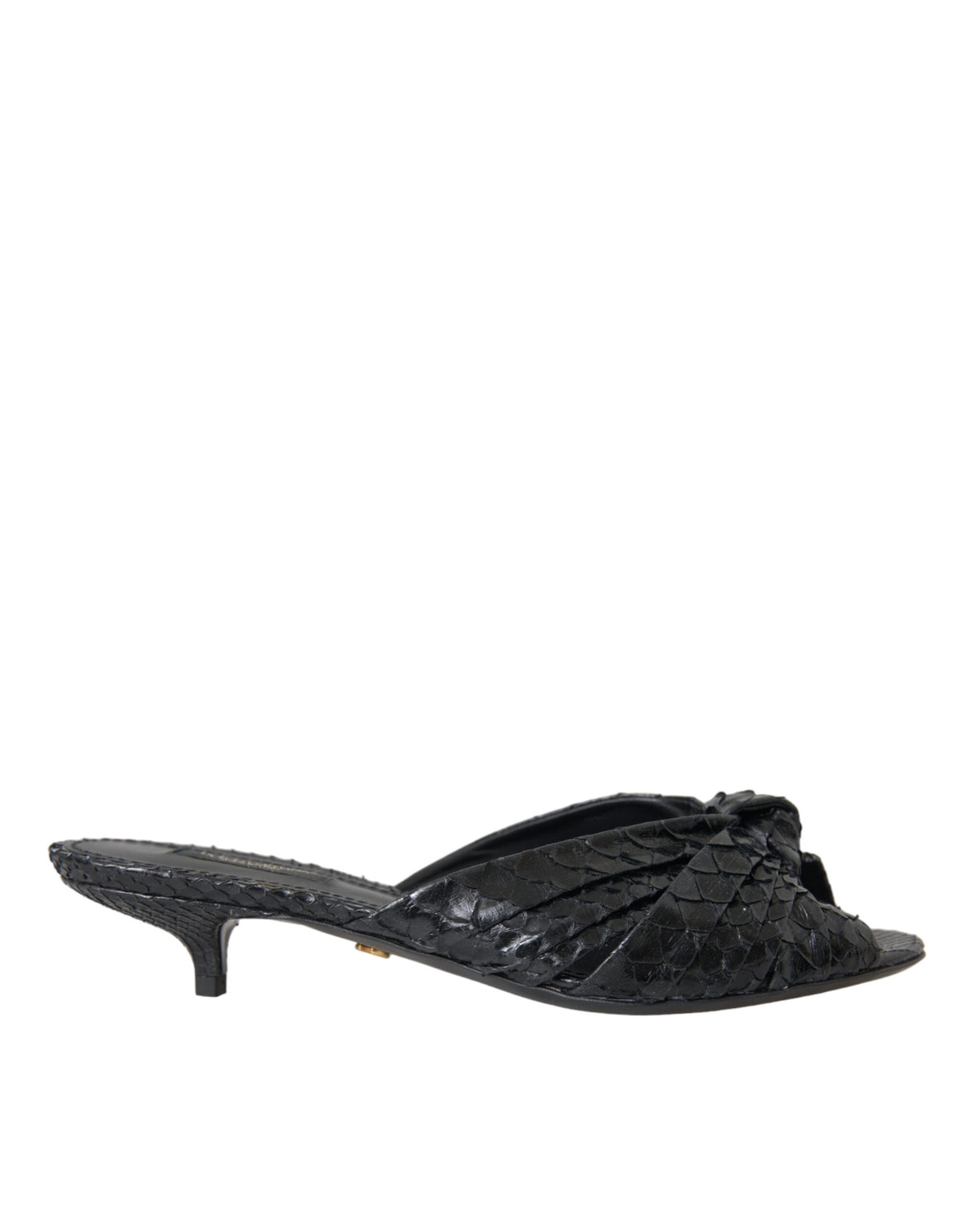 Dolce & Gabbana Black Exotic Leather Heels Slides Shoes -   -  Dolce & Gabbana.