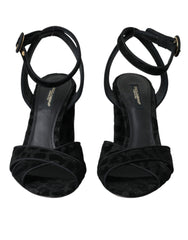 Dolce & Gabbana Black Leopard Suede Heels Sandals Shoes -   -  Dolce & Gabbana.