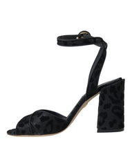 Dolce & Gabbana Black Leopard Suede Heels Sandals Shoes -   -  Dolce & Gabbana.