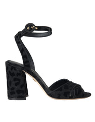 Dolce & Gabbana Black Leopard Suede Heels Sandals Shoes -   -  Dolce & Gabbana.