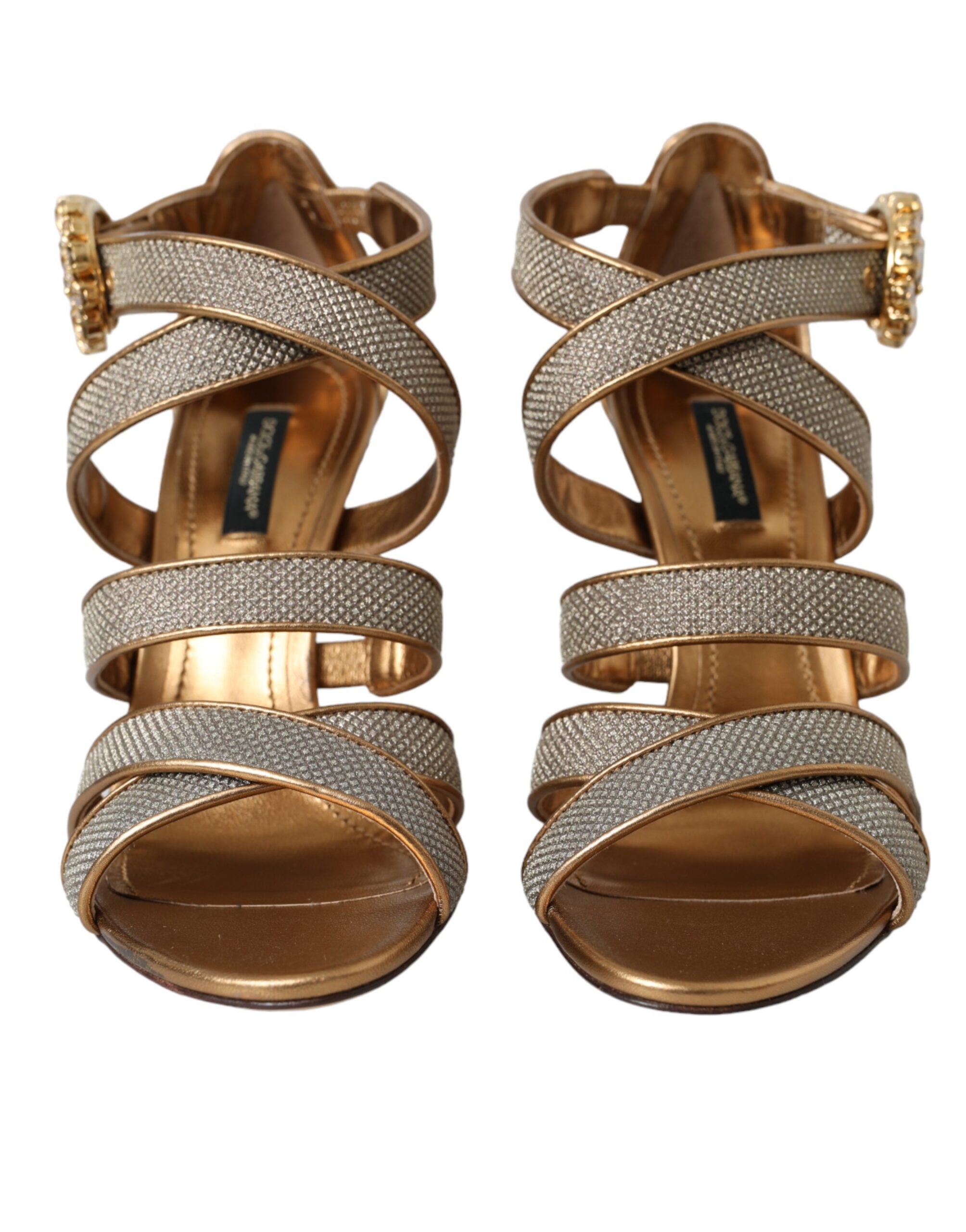 Dolce & Gabbana Bronze Crystal Strap Heels Sandals Shoes -   -  Dolce & Gabbana. Dolce & Gabbana Bronze Crystal Strap Heels Sandals Shoes -   -  Dolce & Gabbana.