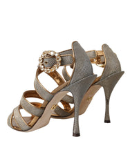 Dolce & Gabbana Bronze Crystal Strap Heels Sandals Shoes -   -  Dolce & Gabbana.