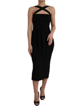 Dolce & Gabbana Black Sheath Halter Sleeveless Midi Dress -   -  Dolce & Gabbana.