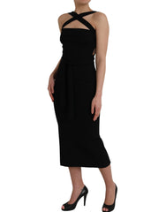 Dolce & Gabbana Black Sheath Halter Sleeveless Midi Dress -   -  Dolce & Gabbana.