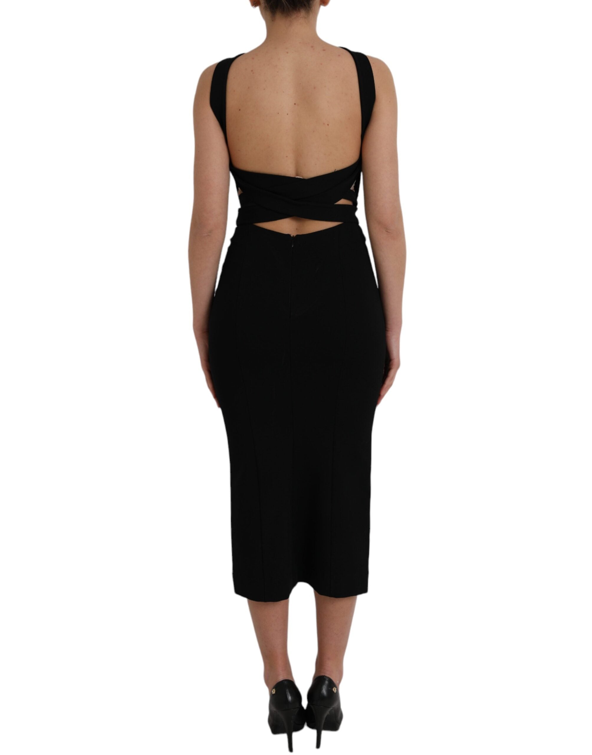 Dolce & Gabbana Black Sheath Halter Sleeveless Midi Dress -   -  Dolce & Gabbana. Dolce & Gabbana Black Sheath Halter Sleeveless Midi Dress -   -  Dolce & Gabbana.
