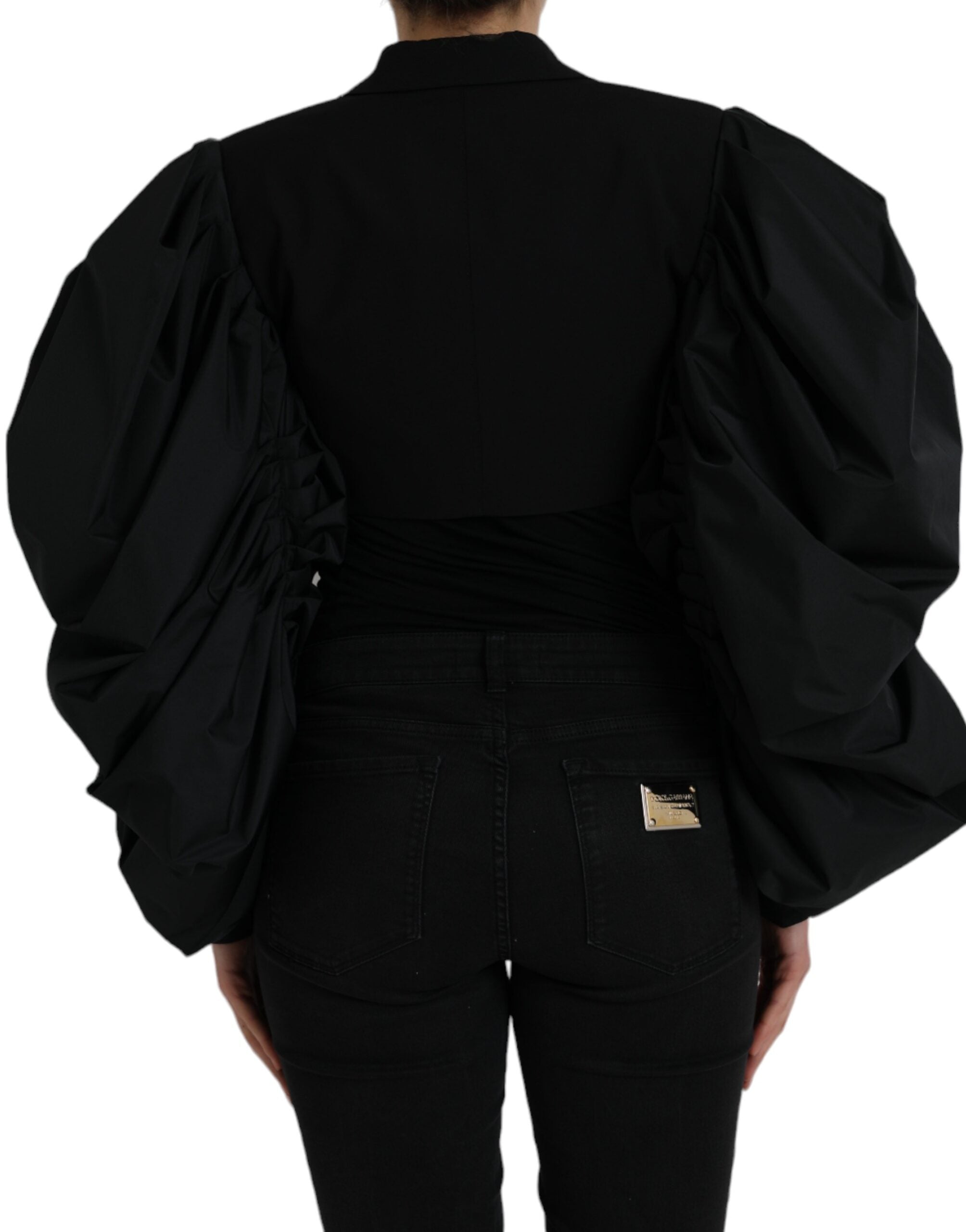 Dolce & Gabbana Black Polyester Puffed Sleeves Cropped Jacket -   -  Dolce & Gabbana. Dolce & Gabbana Black Polyester Puffed Sleeves Cropped Jacket -   -  Dolce & Gabbana.