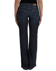 PLEIN SUD Dark Blue Cotton Bootcut Denim Jeans -   -  PLEIN SUD.