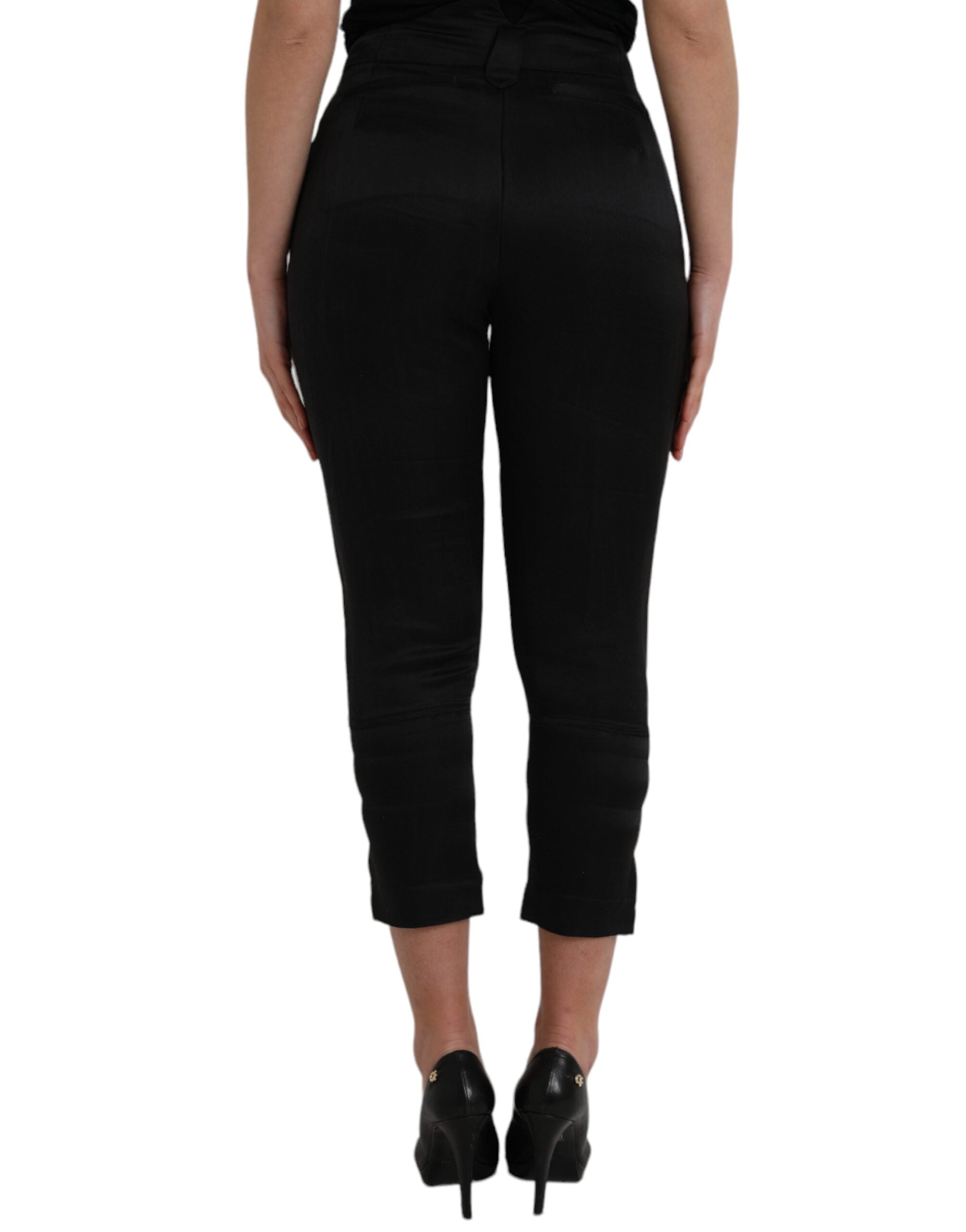 Ermanno Scervino Black High Waist Capri Cropped Pants -   -  Ermanno Scervino. Ermanno Scervino Black High Waist Capri Cropped Pants -   -  Ermanno Scervino.