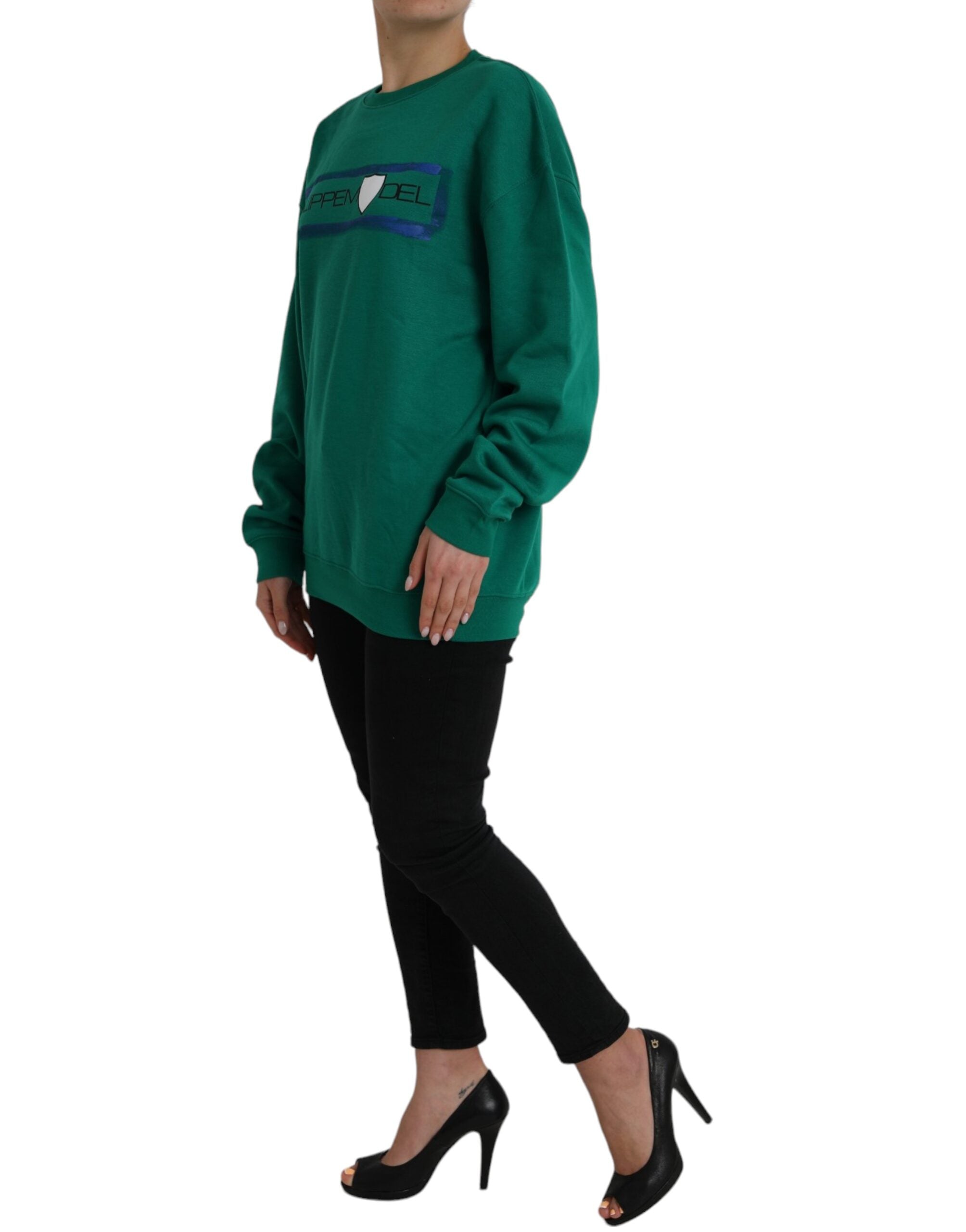Philippe Model Green Cotton Logo Print Long Sleeves Pullover Sweater -   -  Philippe Model. Philippe Model Green Cotton Logo Print Long Sleeves Pullover Sweater -   -  Philippe Model.