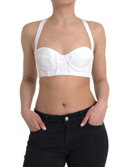 Versace White Viscose Bustier Sleeveless Cropped Top -   -  Versace.
