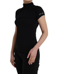 Costume National Black Turtleneck Viscose Short Sleeve Top -   -  Costume National.