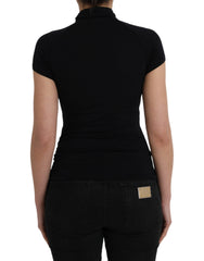 Costume National Black Turtleneck Viscose Short Sleeve Top -   -  Costume National.