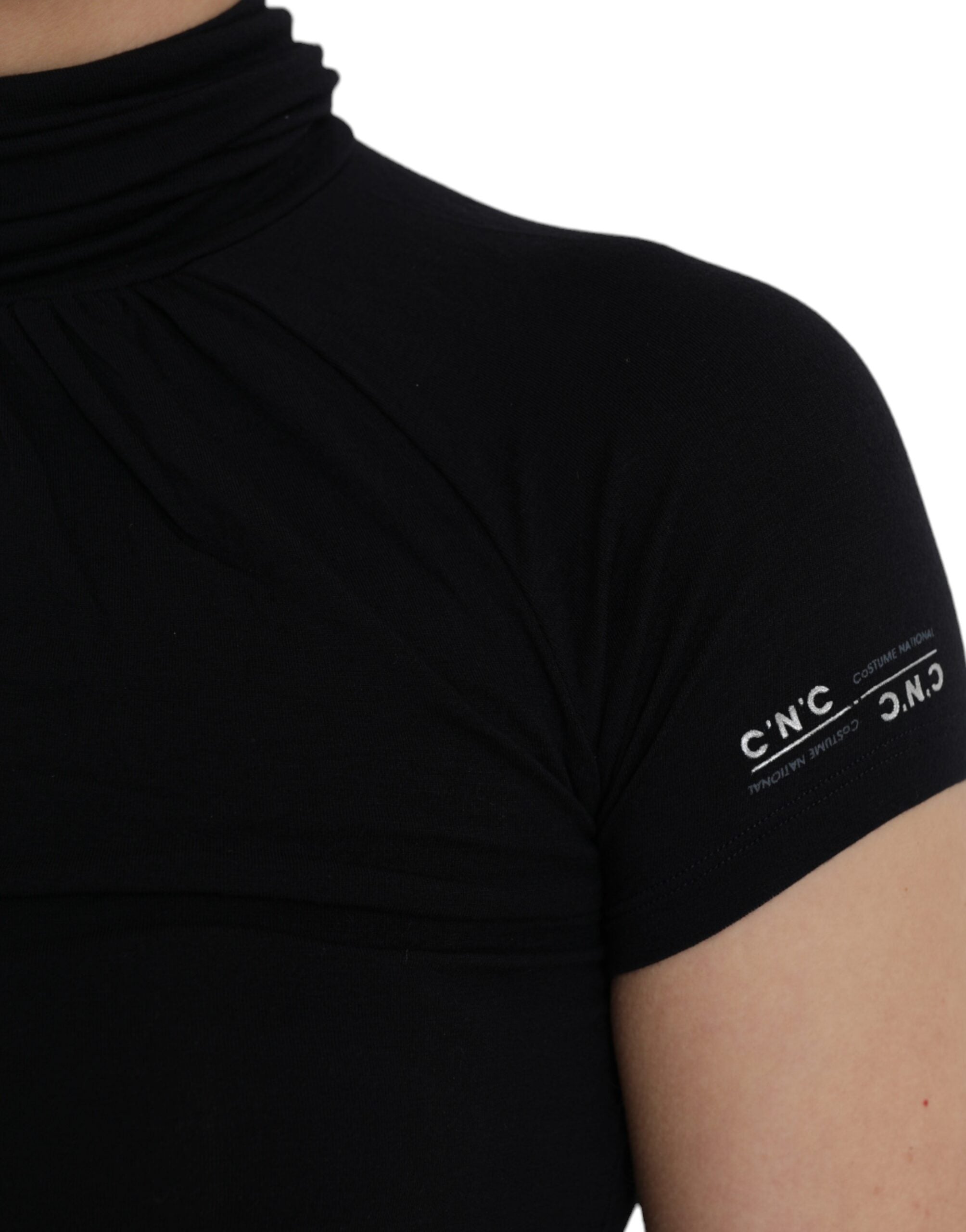 Costume National Black Turtleneck Viscose Short Sleeve Top -   -  Costume National. Costume National Black Turtleneck Viscose Short Sleeve Top -   -  Costume National.