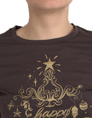 Dolce & Gabbana Brown Crewneck 2017 Motive Print T-shirt -   -  Dolce & Gabbana.