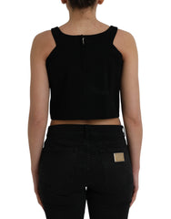 Dolce & Gabbana Black Sleeveless Round Neck Cropped Tank Top -   -  Dolce & Gabbana.