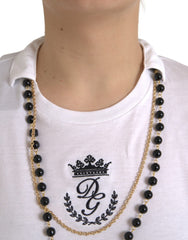 Dolce & Gabbana White Cotton Necklace Short Sleeves T-shirt -   -  Dolce & Gabbana.