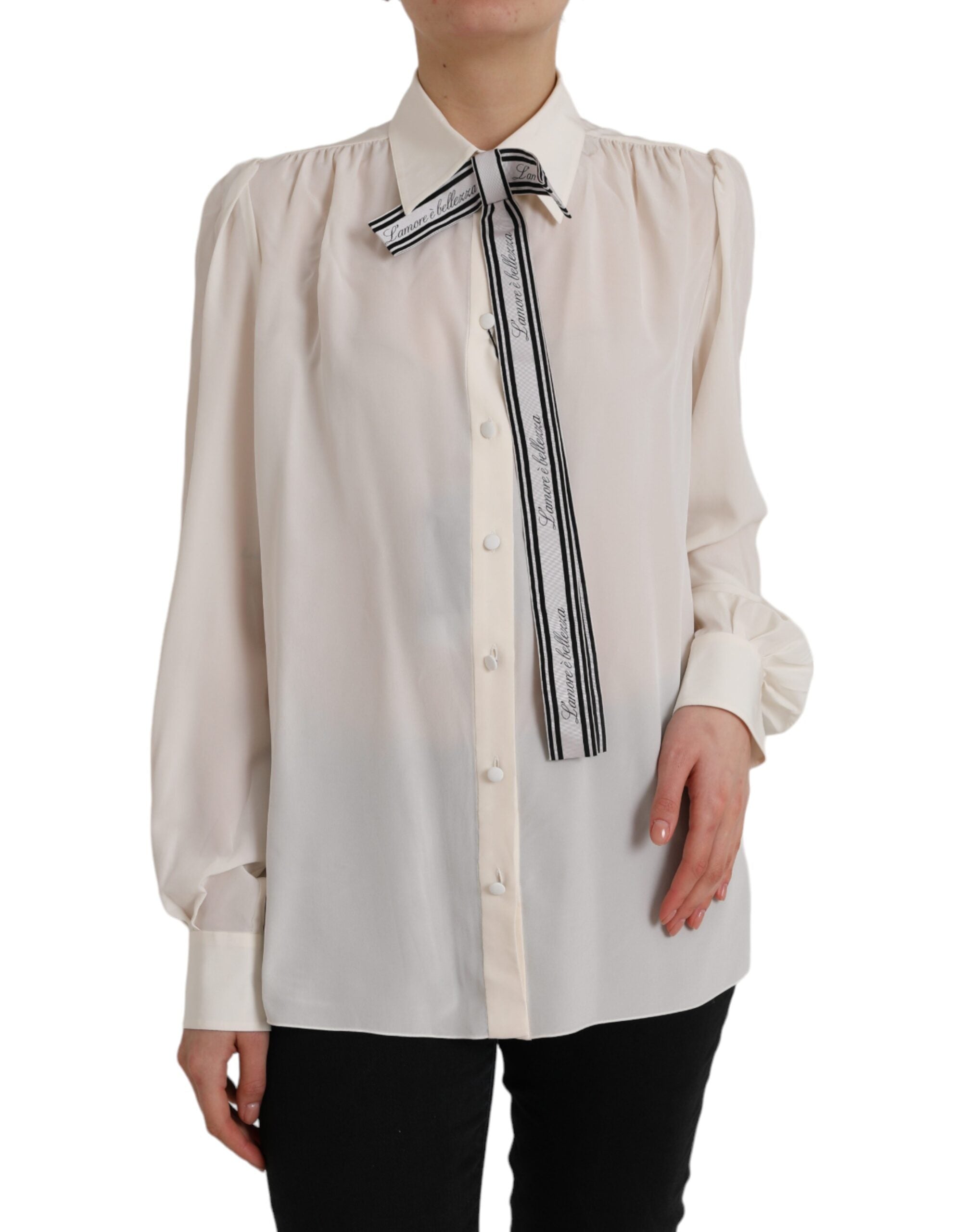 Dolce & Gabbana Off White Long Sleeve Button Down Blouse Top -   -  Dolce & Gabbana. Dolce & Gabbana Off White Long Sleeve Button Down Blouse Top -   -  Dolce & Gabbana.