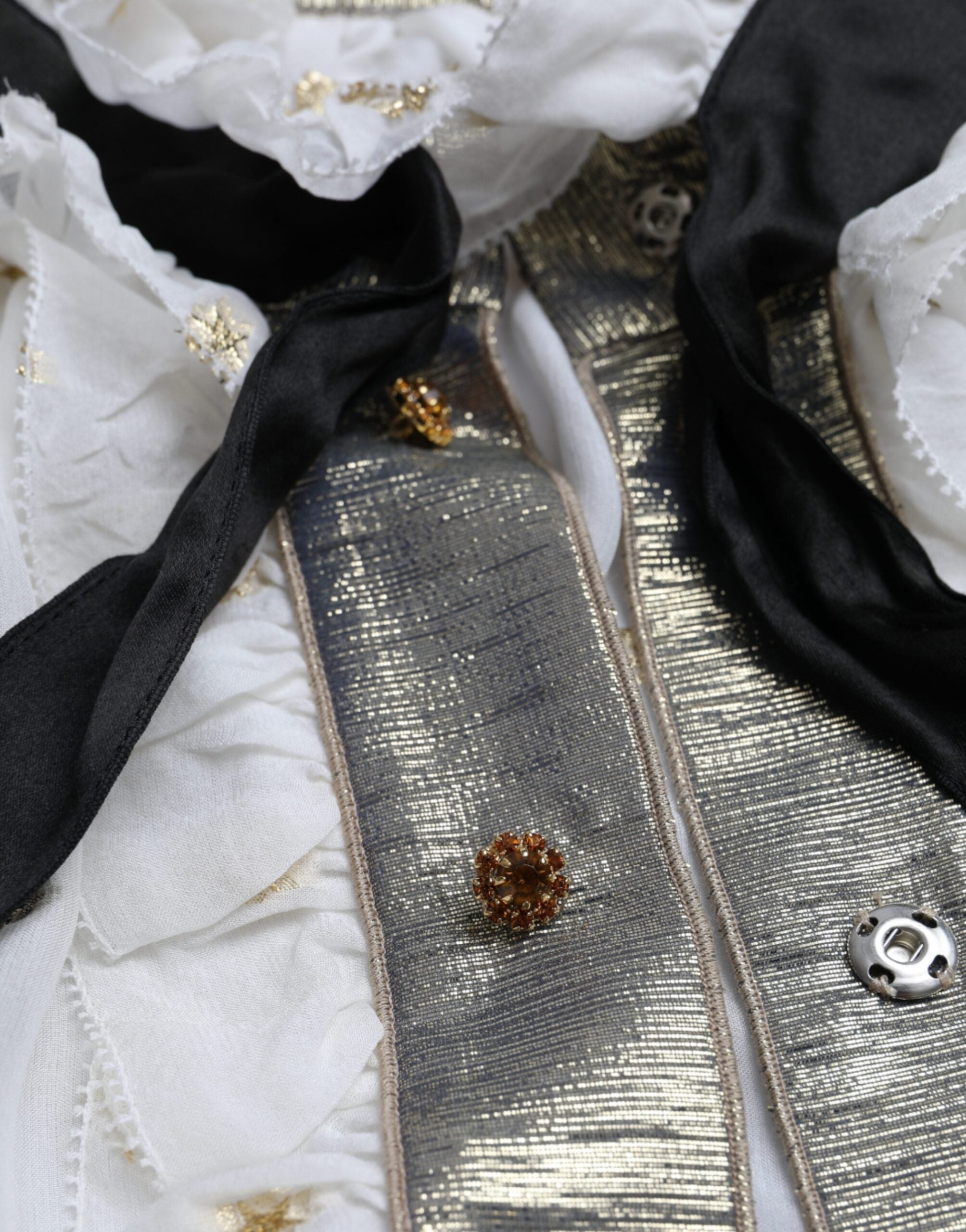 Dolce & Gabbana Off White Silk Blend Ascot Collar Blouse Top -   -  Dolce & Gabbana. Dolce & Gabbana Off White Silk Blend Ascot Collar Blouse Top -   -  Dolce & Gabbana.