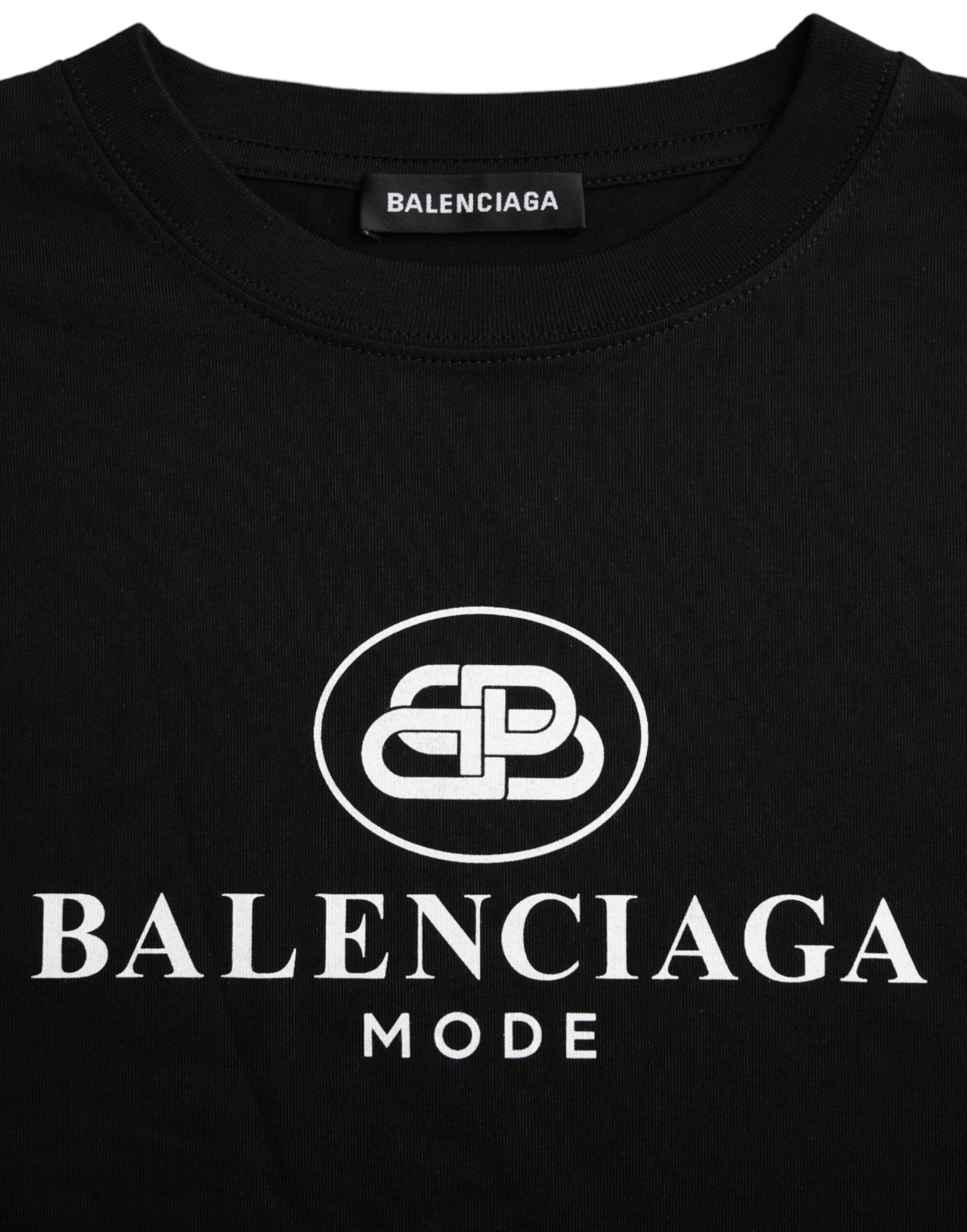 Balenciaga Black Cotton Logo Crew Neck Short Sleeves T-shirt -   -  Balenciaga. Balenciaga Black Cotton Logo Crew Neck Short Sleeves T-shirt -   -  Balenciaga.