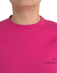 Balenciaga Pink Cotton Crew Neck Short Sleeves Tee T-shirt -   -  Balenciaga.