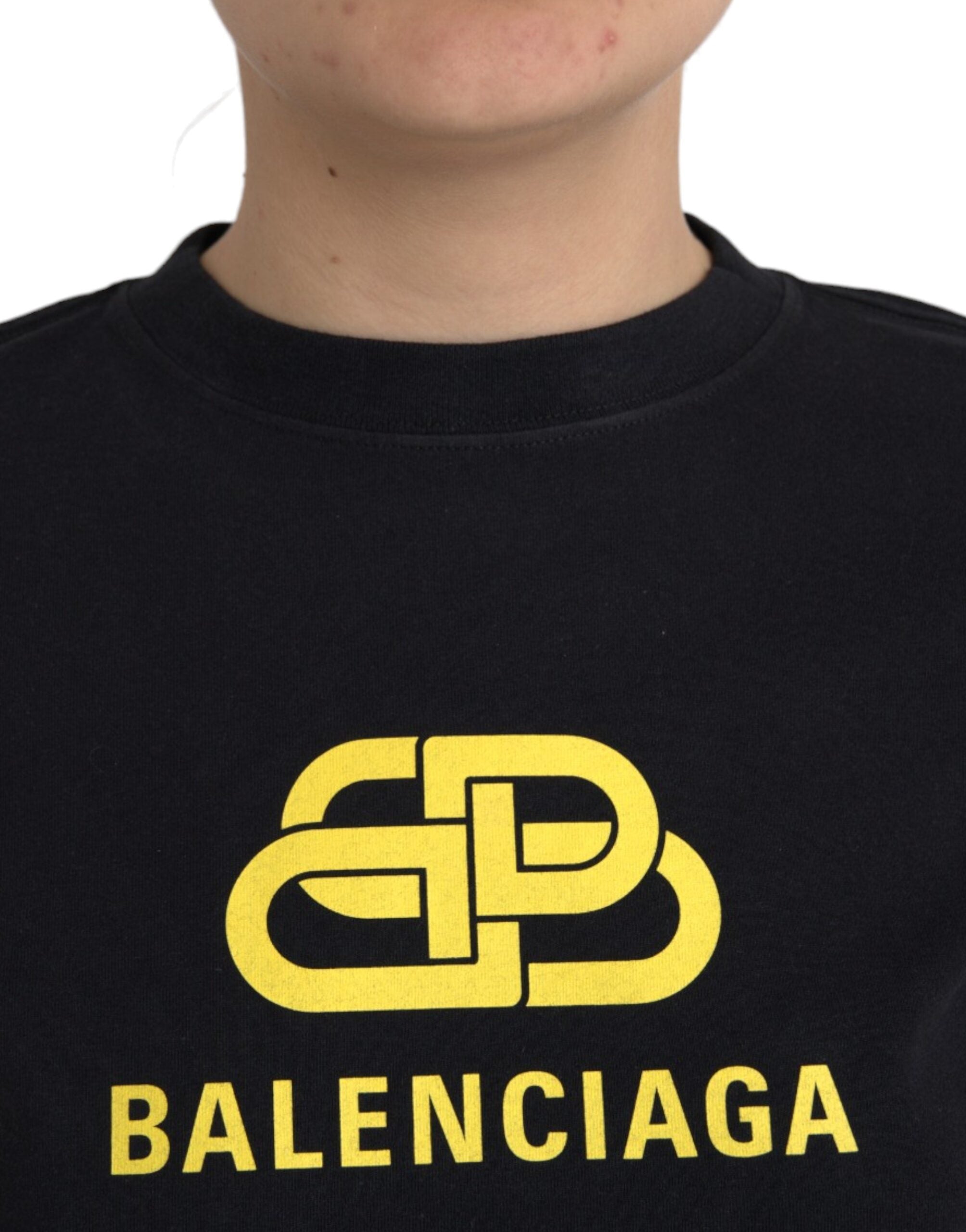 Balenciaga Black Cotton Logo Print Crew Neck Short Sleeves T-shirt -   -  Balenciaga. Balenciaga Black Cotton Logo Print Crew Neck Short Sleeves T-shirt -   -  Balenciaga.