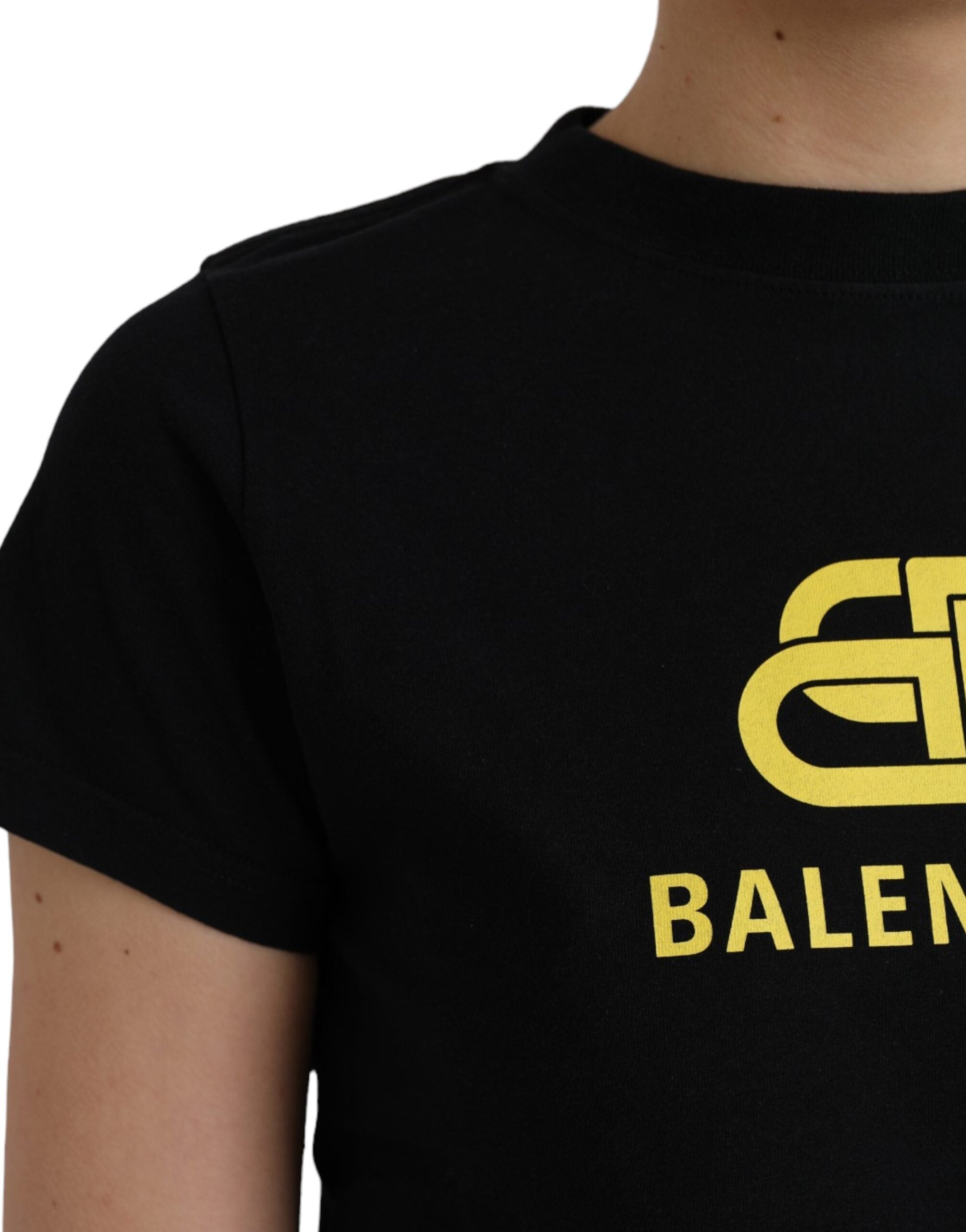 Balenciaga Black Cotton Logo Print Crew Neck Short Sleeves T-shirt -   -  Balenciaga. Balenciaga Black Cotton Logo Print Crew Neck Short Sleeves T-shirt -   -  Balenciaga.