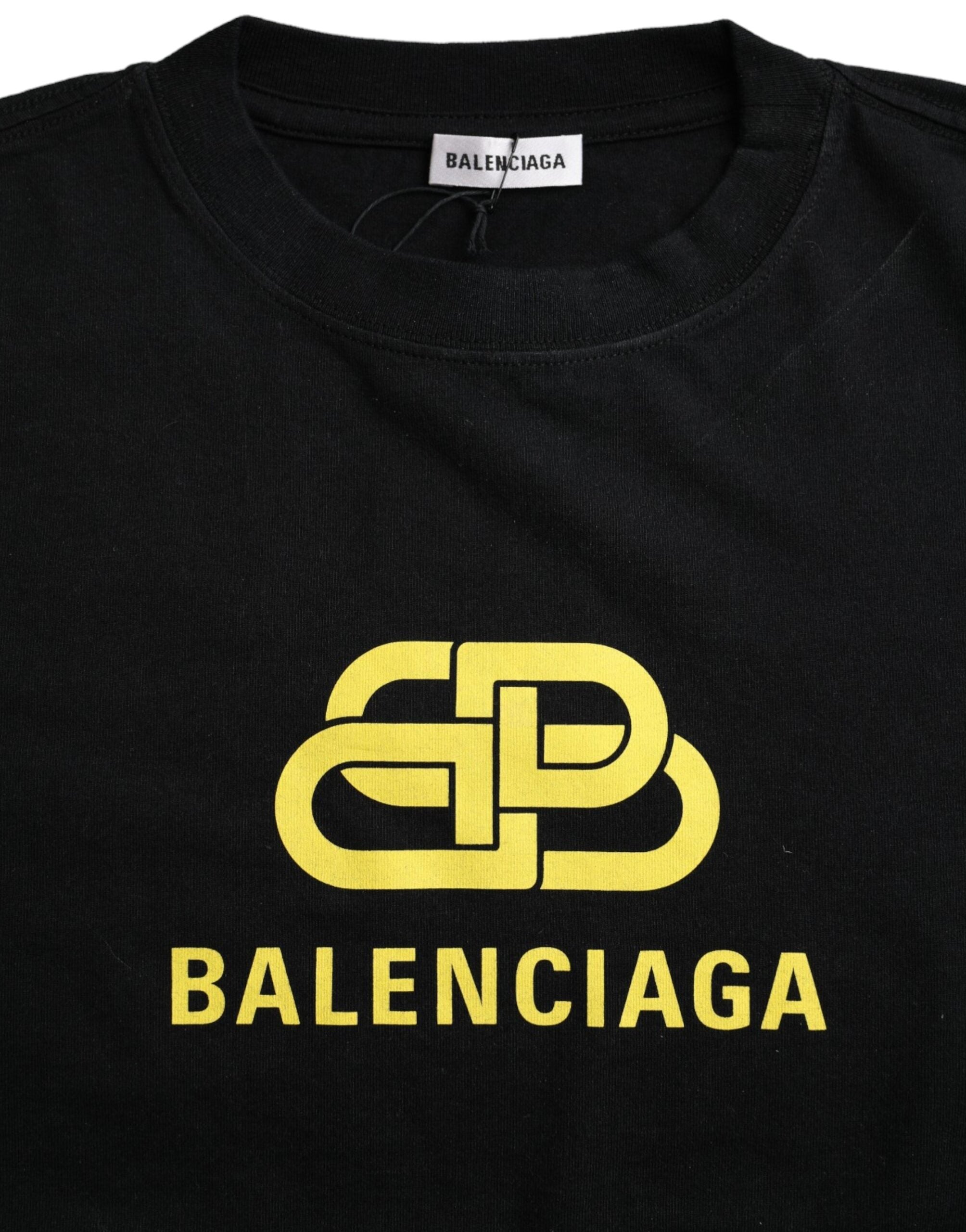 Balenciaga Black Cotton Logo Print Crew Neck Short Sleeves T-shirt -   -  Balenciaga. Balenciaga Black Cotton Logo Print Crew Neck Short Sleeves T-shirt -   -  Balenciaga.
