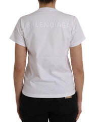 Balenciaga White Cotton Crew Neck Short Sleeves T-shirt -   -  Balenciaga.