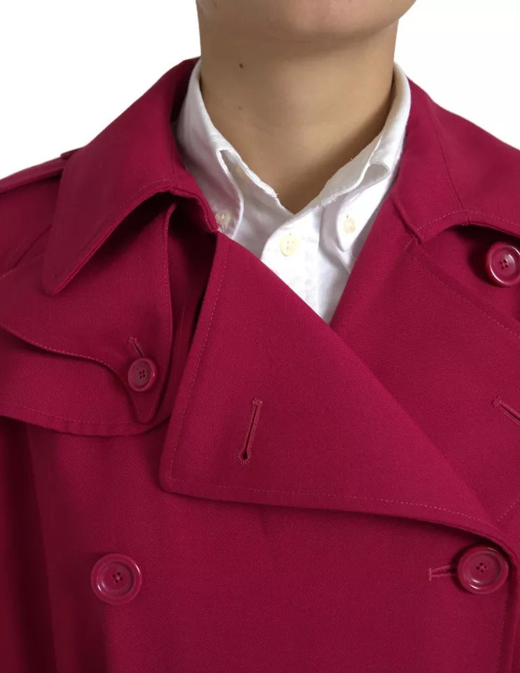 Dolce & Gabbana Dark Pink Double Breasted Trench Coat Jacket -   -  Dolce & Gabbana. Dolce & Gabbana Dark Pink Double Breasted Trench Coat Jacket -   -  Dolce & Gabbana.