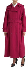 Dolce & Gabbana Dark Pink Double Breasted Trench Coat Jacket -   -  Dolce & Gabbana.